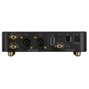 Pannello posteriore del DAC LAiV Crescendo VERSE R2R con connessioni audio e porte USB