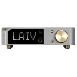 DAC LAiV Crescendo VERSE R2R con display luminoso e manopola dorata vista frontale