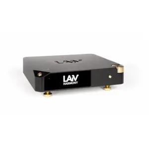 DAC LAiV Harmony R2R con finitura nera e dettagli dorati, vista frontale