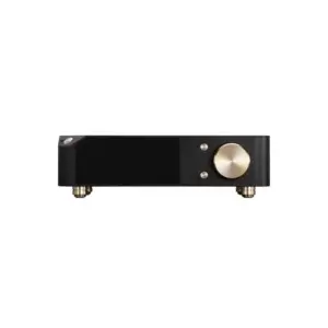 DAC LAiV Harmony uDAC R2R visto frontalmente con manopola dorata