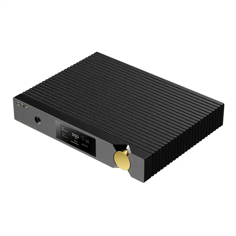 DAC Onix Zenith XDA20 con finitura nera e manopola dorata