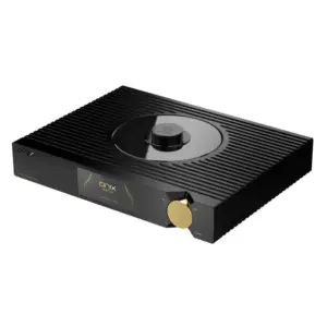 Sorgente audio ONIX Zenith XST20 con finitura nera e manopola dorata
